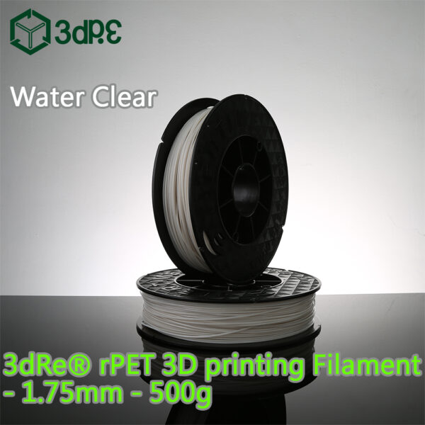 3dRe Recycled 3D Printing Filaments PET Water Clear
